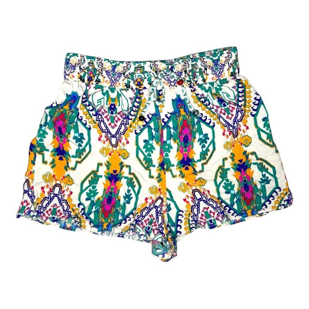 Zara Colorful Patterned Drawstring Shorts - image 1